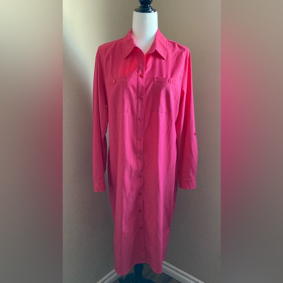 Olsen Maxi Button-Up Dress Duster - Picture 1 of 8